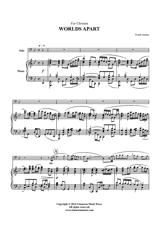 Worlds Apart - Piano Score