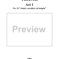 Amiei, cavalieri, al tempio: No. 13 from "Tancredi", Act 1, Scene 12 - Score