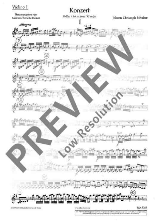 Concerto G Major - Violin I
