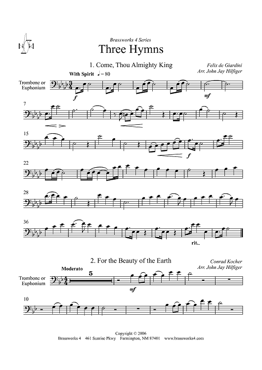 Three Hymns - Trombone/Euphonium BC