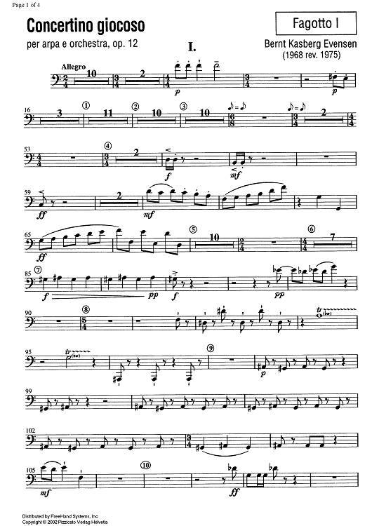 Concertino giocoso Op. 12 - Bassoon 1