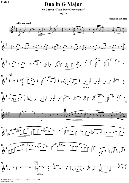 Trois Duos Concertants, Op. 10, No. 3 - Flute 2