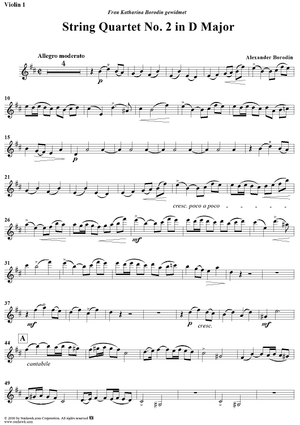 String Quartet No. 2 in D Major - Violin 1