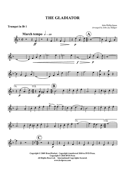 The Gladiator - Trumpet 1 in Bb