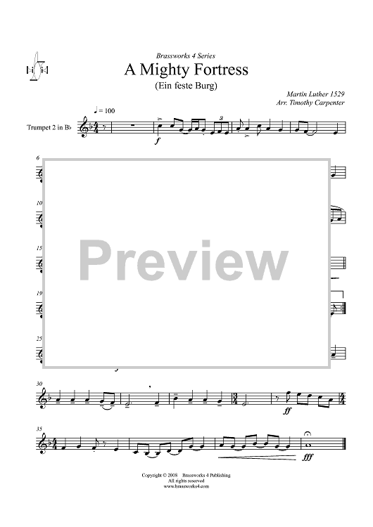 A Mighty Fortress - Trumpet 2 in B-flat
