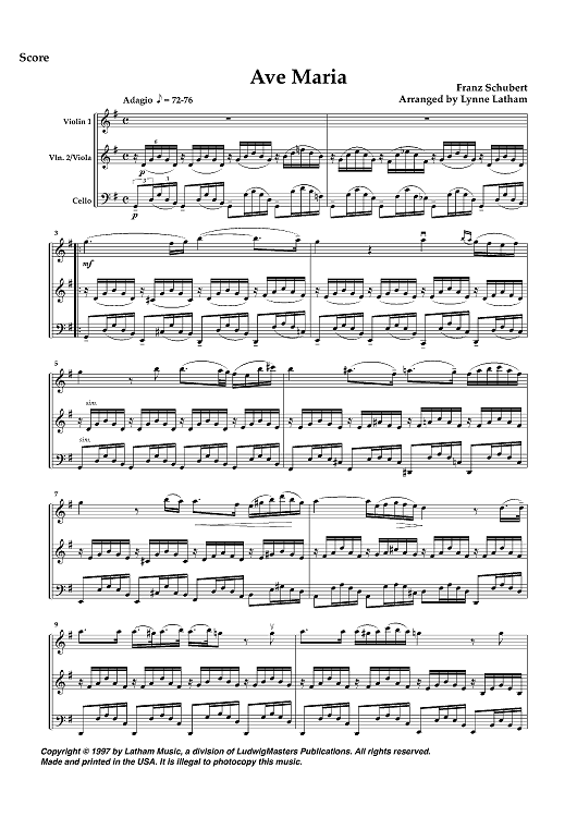 Ave Maria - Score
