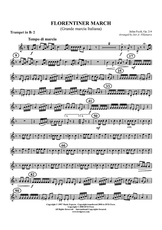 Florentiner March (Grande marcia Italiana) - Trumpet 2