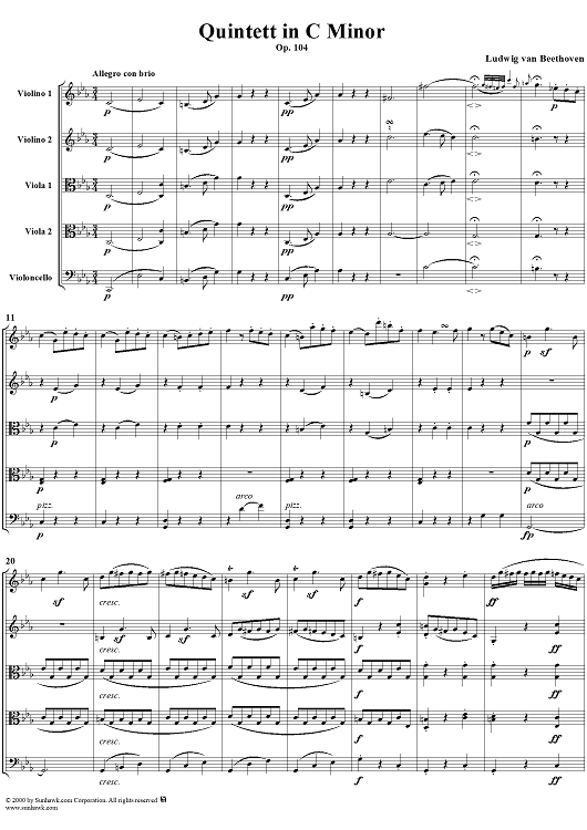 String Quintet in C Minor, Op. 104 - Full Score