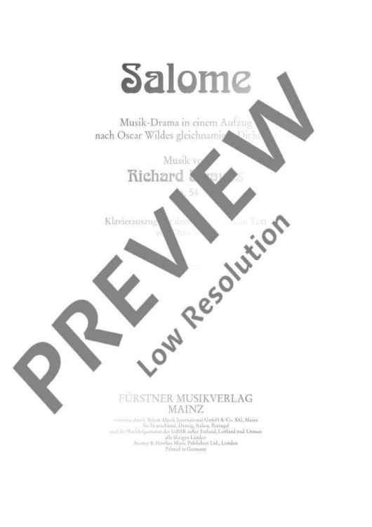 Salome - Piano Reduction