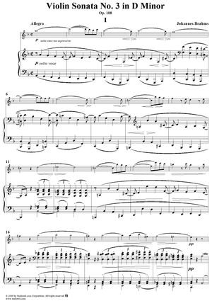 Violin Sonata No. 3, Movement 1 - Piano Score