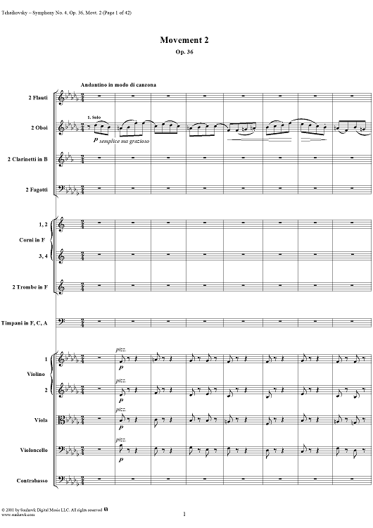 Symphony No. 4 in F minor (f-moll). Movement II