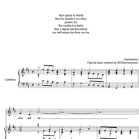 Non sperar la libertà - Score