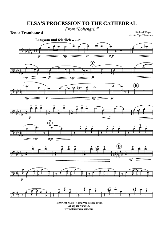 Elsa's Procession to the Cathedral from "Lohengrin" - Tenor Trombone 4