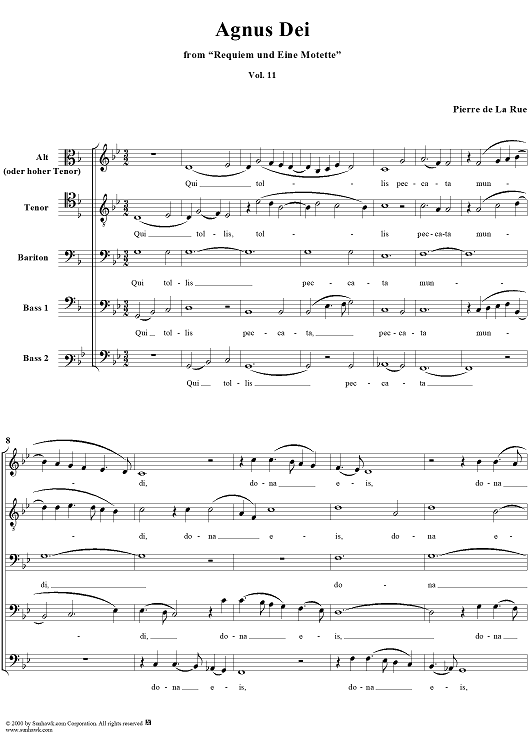 Requiem und Eine Motette, vol.11, Agnus Dei
