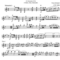 5 Minuets D89 - Violin 1