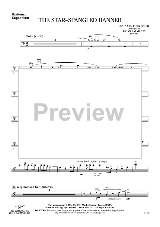 The Star-Spangled Banner - Baritone/Euphonium