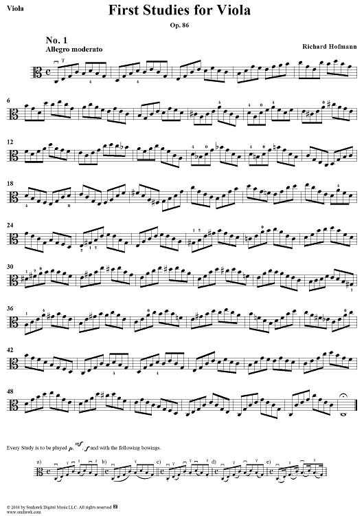 First Studies for Viola, Op. 86
