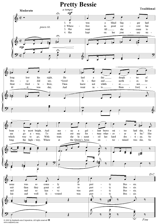 Pretty Bessie (words part of the old ballad)