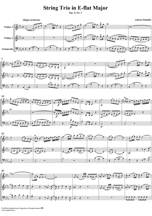 String Trio in E-flat major, Op. 4 No. 1 - Score