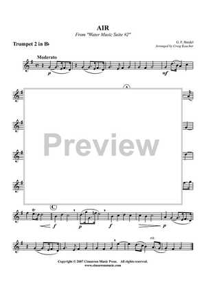Air from "Water Music Suite # 2" - Trumpet 2 in Bb