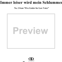 Five Lieder for Low Voice, Op. 105, No. 2, Immer leiser wird mein Schlummer