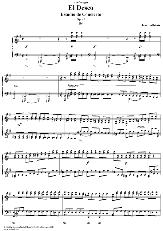 Deseo: Estudio de Concierto in E Minor, Op. 40