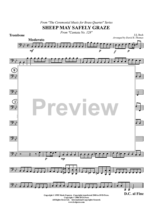 Sheep May Safely Graze - Trombone