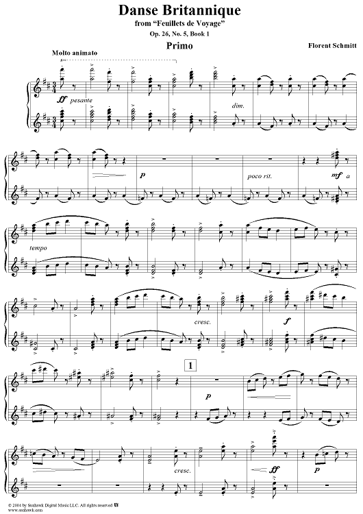 Danse Britannique, No. 5 from "Feuillets de Voyage", Op. 26, Book 1