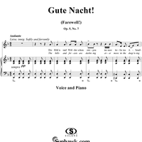 Twelve Songs, op. 5, no. 7: Farewell!  (Gute Nacht!)