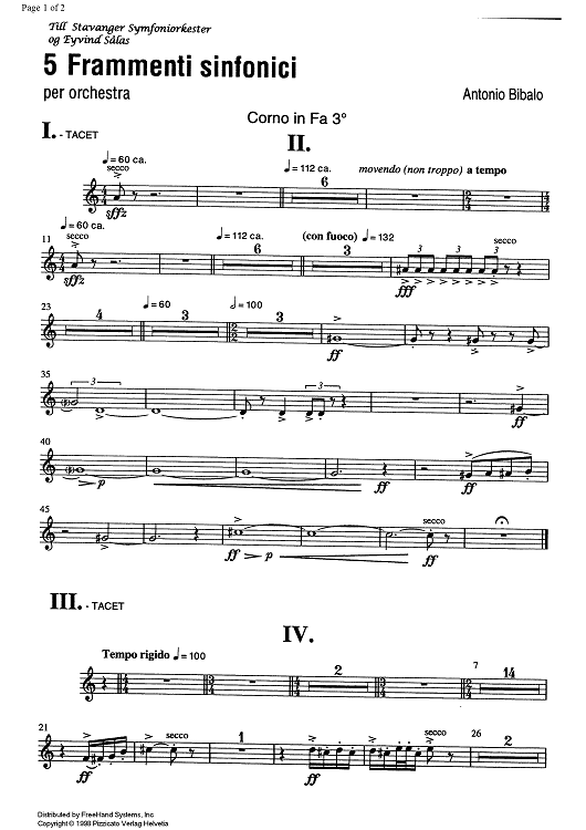 5 Frammenti sinfonici - Horn in F 2