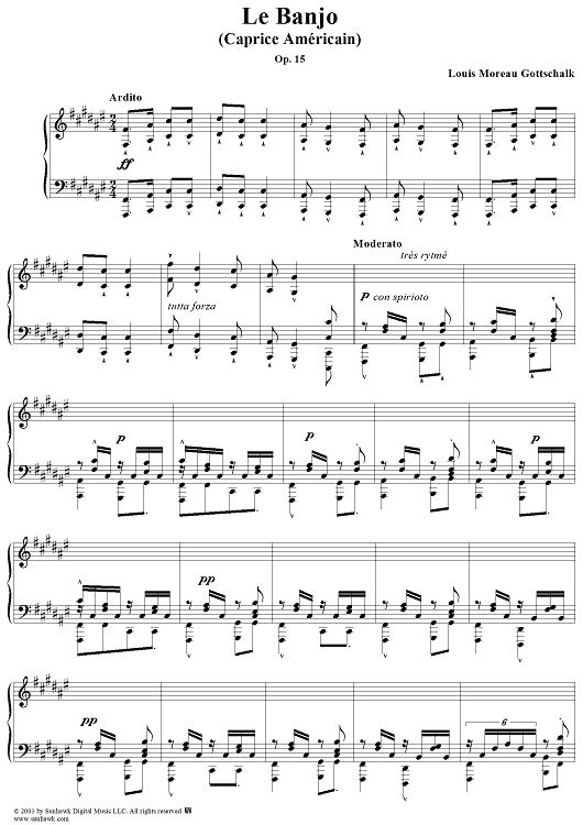 Le Banjo (Caprice Americain), Op. 15