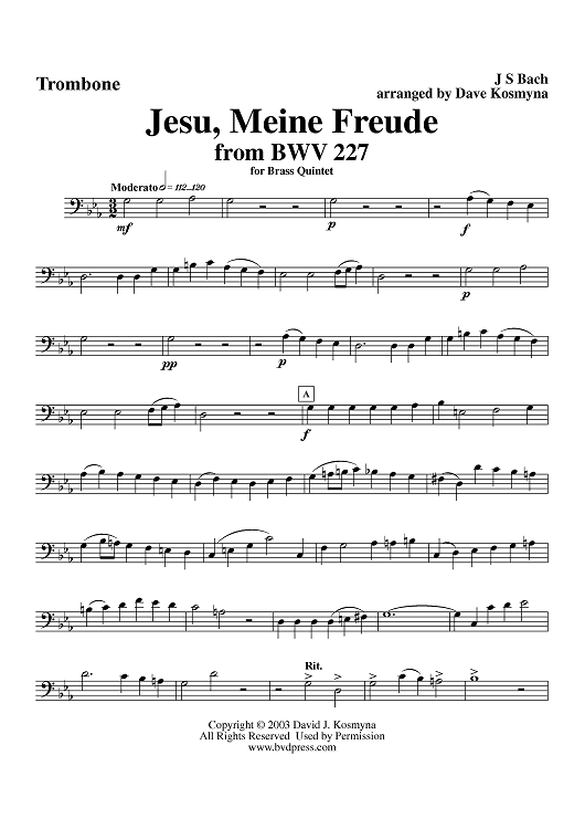 Jesu, Meine Freude - Trombone