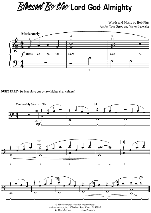 Blessed Be the Lord God Almighty