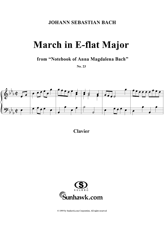 March in E-flat major - No. 23 from "Notebook of Anna Magdalena Bach" (1725)