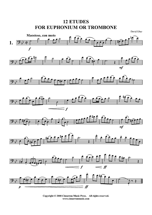 Solo Etudes for Euphonium - Euphonium