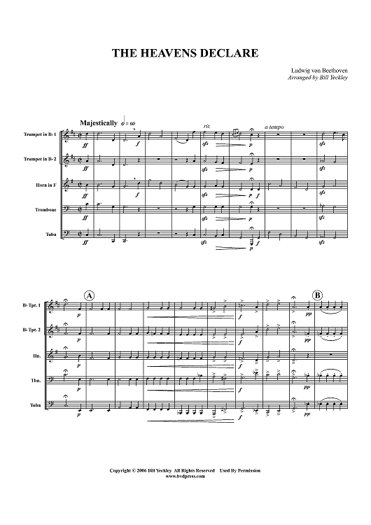 The Heavans Declare - Score