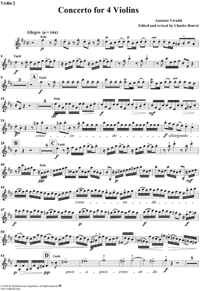Concerto in B Minor, Op. 3, No. 10, RV580 from "L'Estro Armonico" - Violin 2