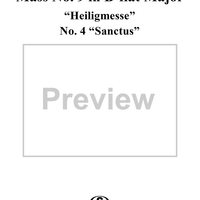 Mass No. 9 (Sancti Bernardi) in B-flat Major, "Heiligmesse": No. 4. Sanctus