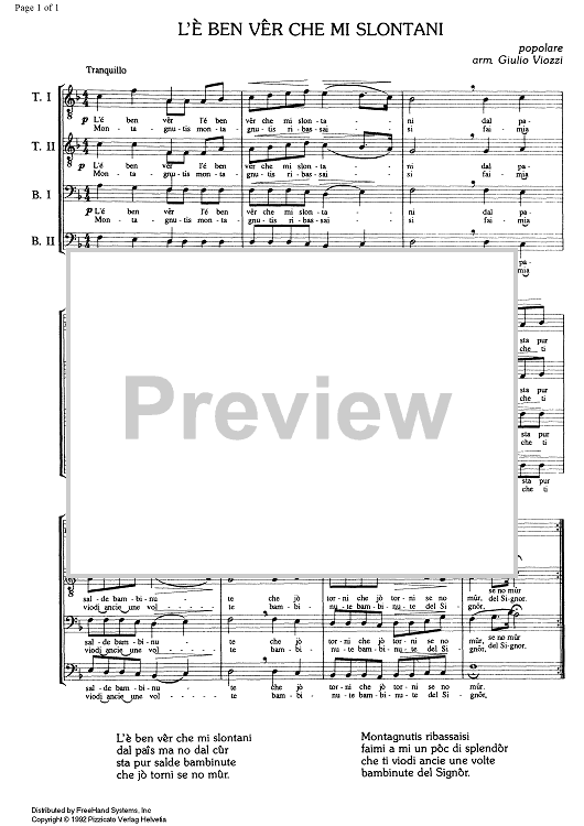 L'è ben vêr che mi slontani