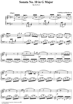 Piano Sonata No. 10 in G Major, Op. 14, No. 2