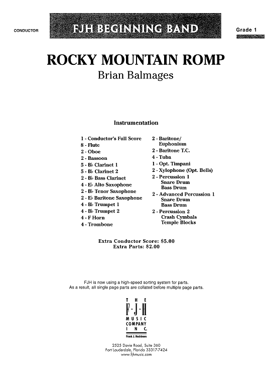 Rocky Mountain Romp - Score Cover