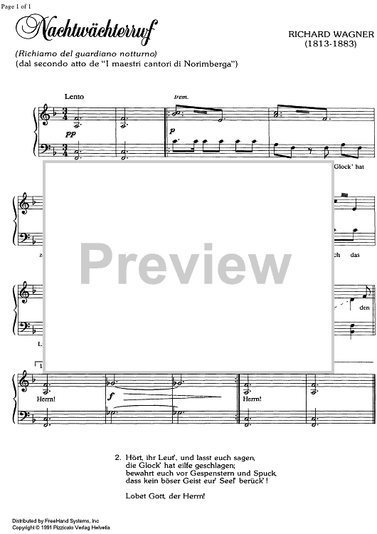 Nachtwächterruf from Meistersingers from Nürnberg