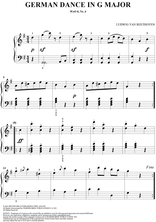 German Dance in G Major, WoO8, No. 6