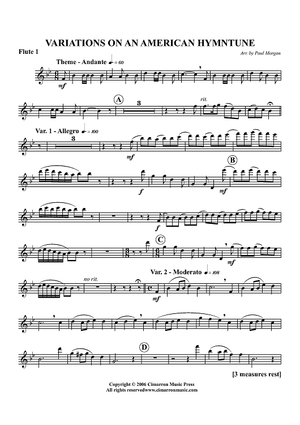 Variations on An American Hymntune - Flute 1