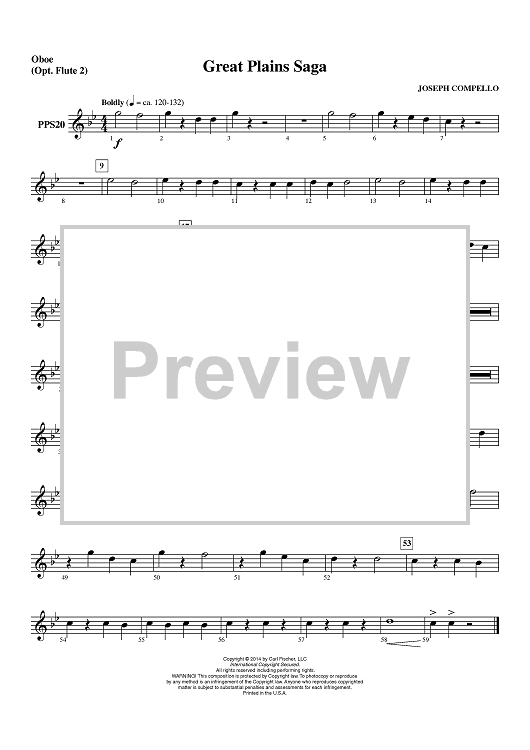 Great Plains Saga - Oboe (Opt. Flute 2)