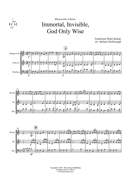 Immortal, Invisible, God Only Wise - Score