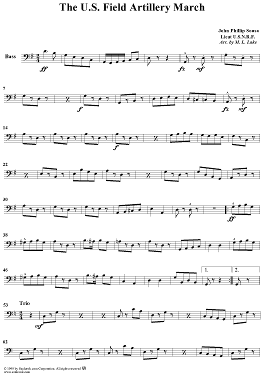 The U.S. Field Artillery March - Bass