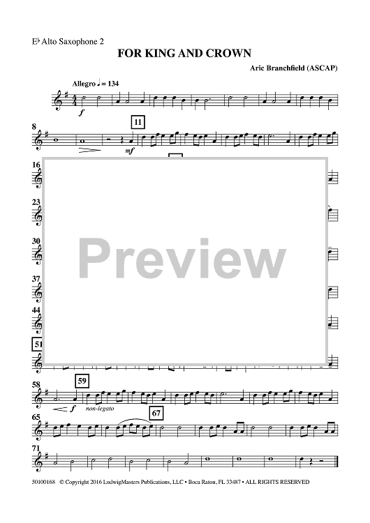 For King and Crown - Eb Alto Sax 2
