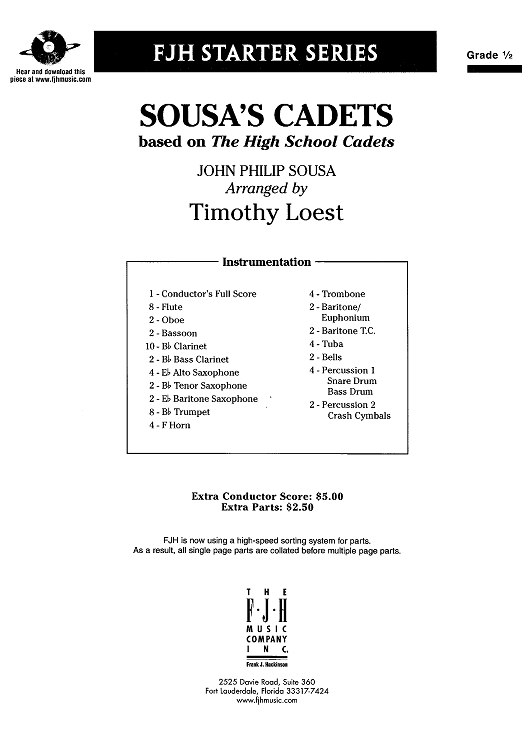 Sousa's Cadets - Score Cover