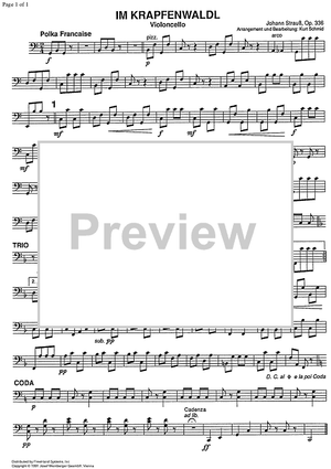 Im Krapfenwaldl Op.336 - Cello